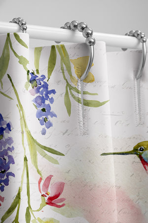 Hummingbird Floral Shower Curtain