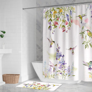Hummingbird Floral Shower Curtain