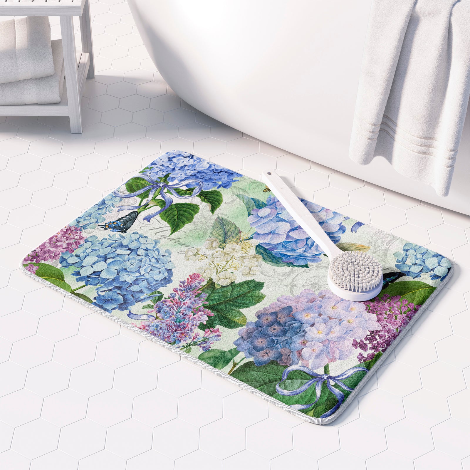Hydrangea Splendor Memory Foam Rug