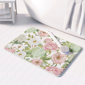 Soft Hydrangea Garden Memory Foam Rug