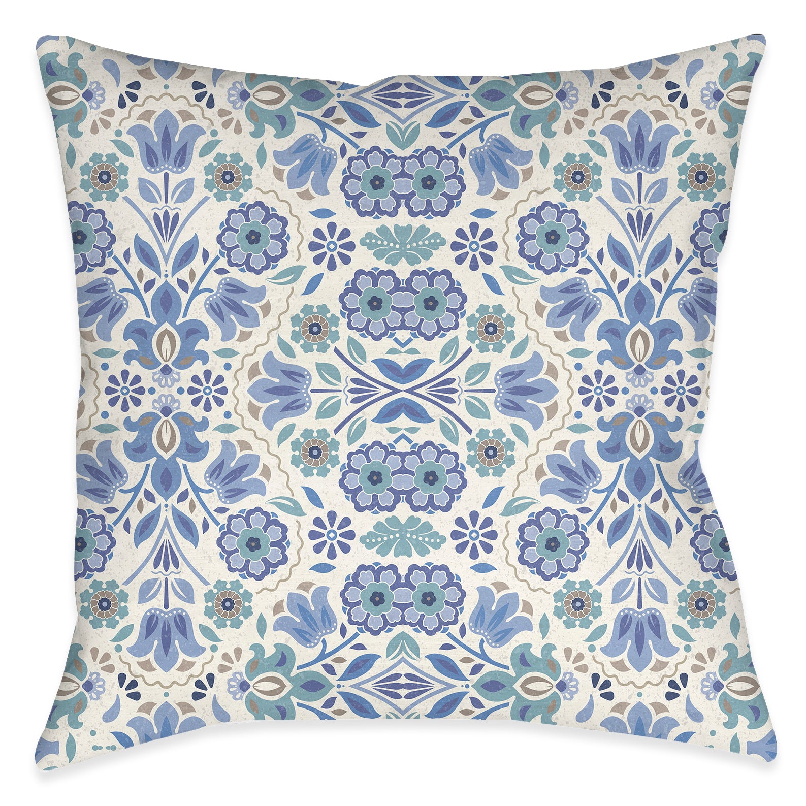 Indochine Blue Outdoor Decorative Pillow