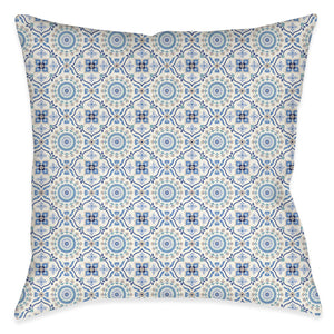 kathy ireland® HOME Indochine Mosaic Blue Indoor Decorative Pillow