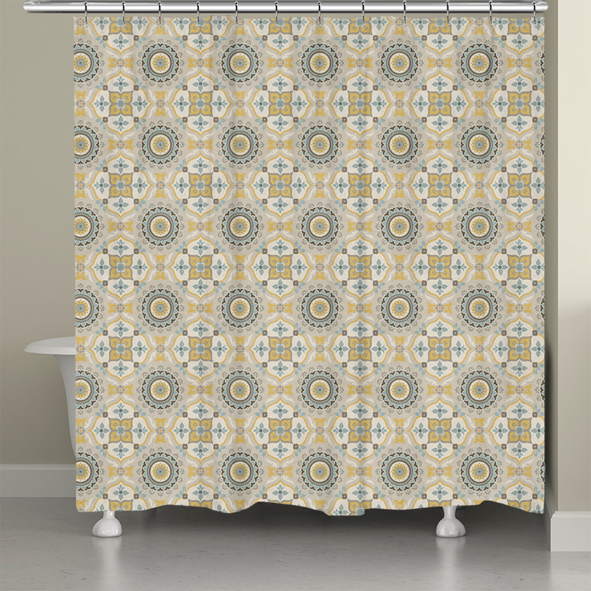 kathy ireland® HOME Indochine Mosaic Shower Curtain