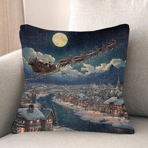 Santa's Sleigh Ride Indoor Woven Pillow