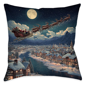 Santa's Sleigh Ride Indoor Decorative Pillow