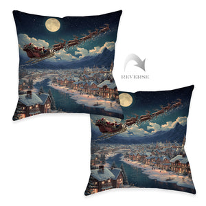 Santa's Sleigh Ride Indoor Decorative Pillow