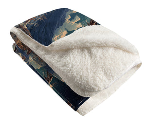 Santa's Sleigh Ride Sherpa Throw Blanket