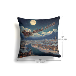 Santa's Sleigh Ride Indoor Decorative Pillow