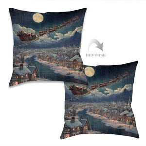 Santa's Sleigh Ride Indoor Woven Pillow