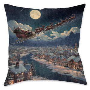 Santa's Sleigh Ride Indoor Woven Pillow