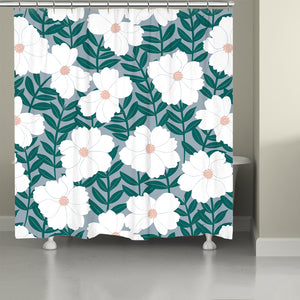 kathy ireland® HOME Delicate Floral Magnolia Shower Curtain