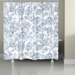 kathy ireland® HOME Floral Toile Shower Curtain