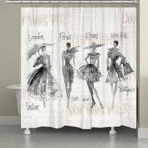 Fashion Sketchbook Shower Curtain