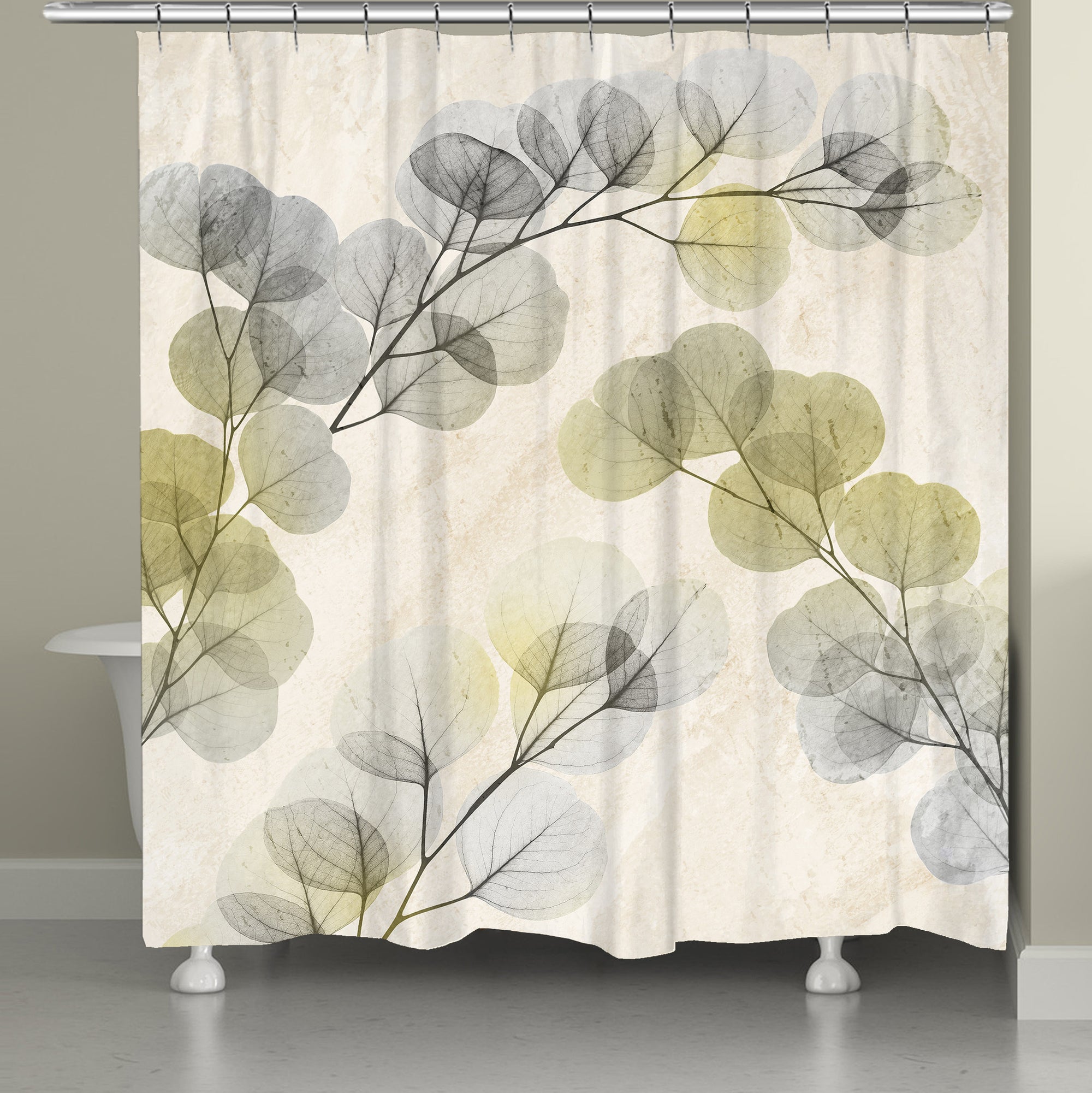 Smoky X-Ray of Eucalyptus Leaves Shower Curtain