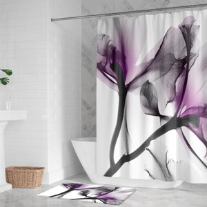 Lavender Cyclamen X-Ray Flowers Shower Curtain