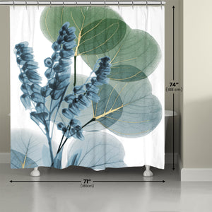 Lily and Eucalyptus Leaf X-Ray Shower Curtain