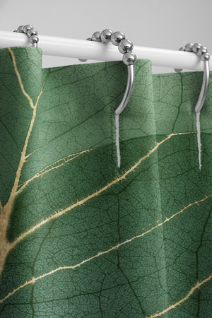 Lily and Eucalyptus Leaf X-Ray Shower Curtain