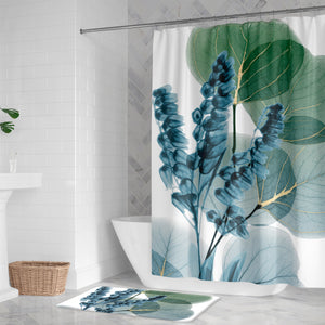 Lily and Eucalyptus Leaf X-Ray Shower Curtain