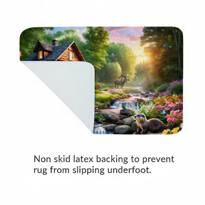 Majestic Cabin on Stream Memory Foam Rug