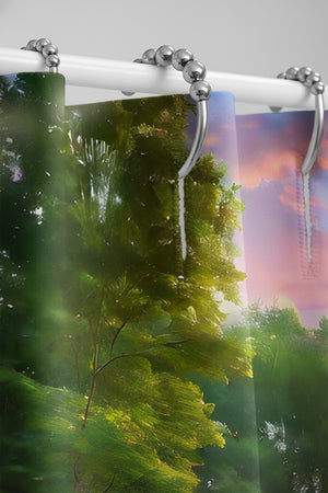 Majestic Cabin on Stream Shower Curtain