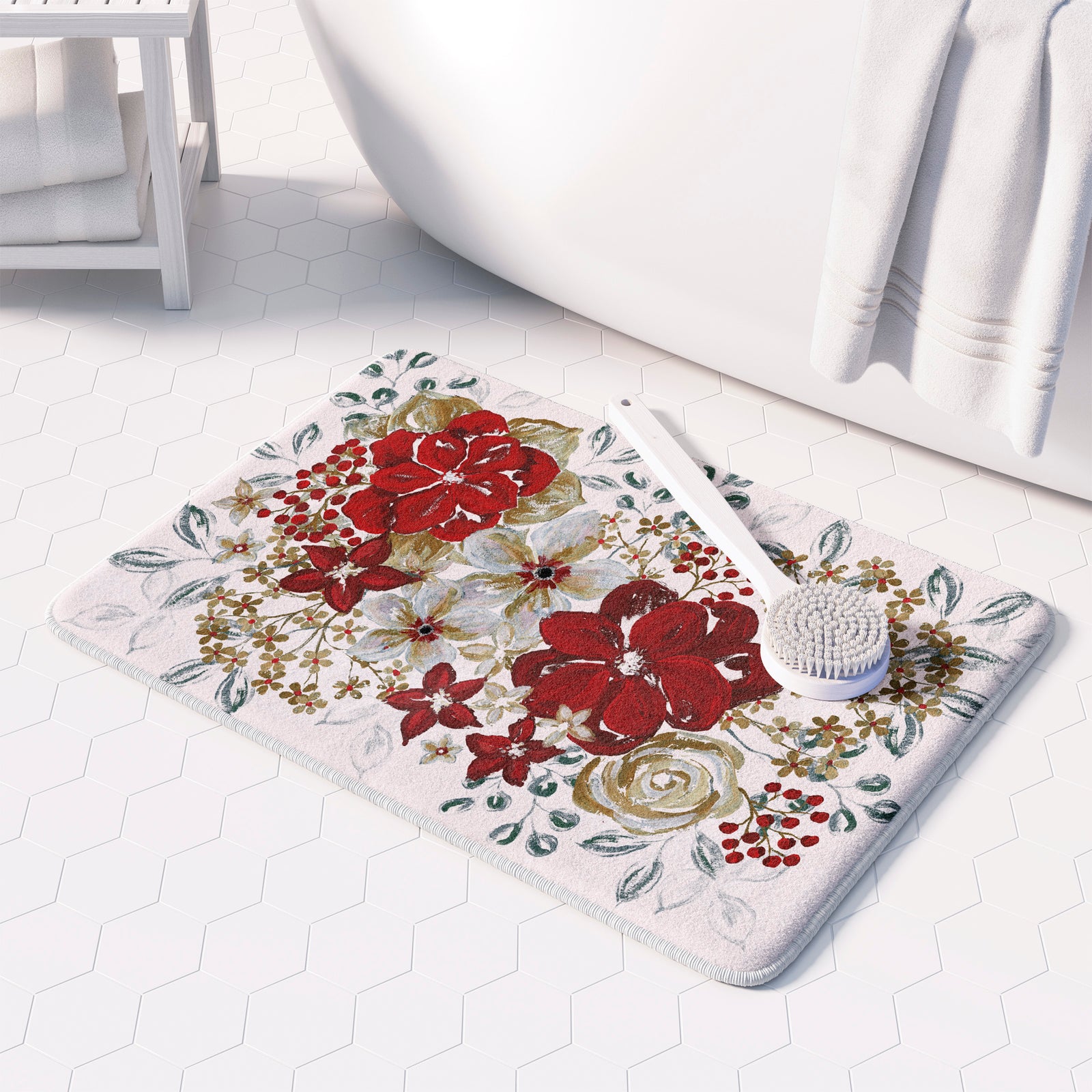 Midwinter Florals Memory Foam Rug