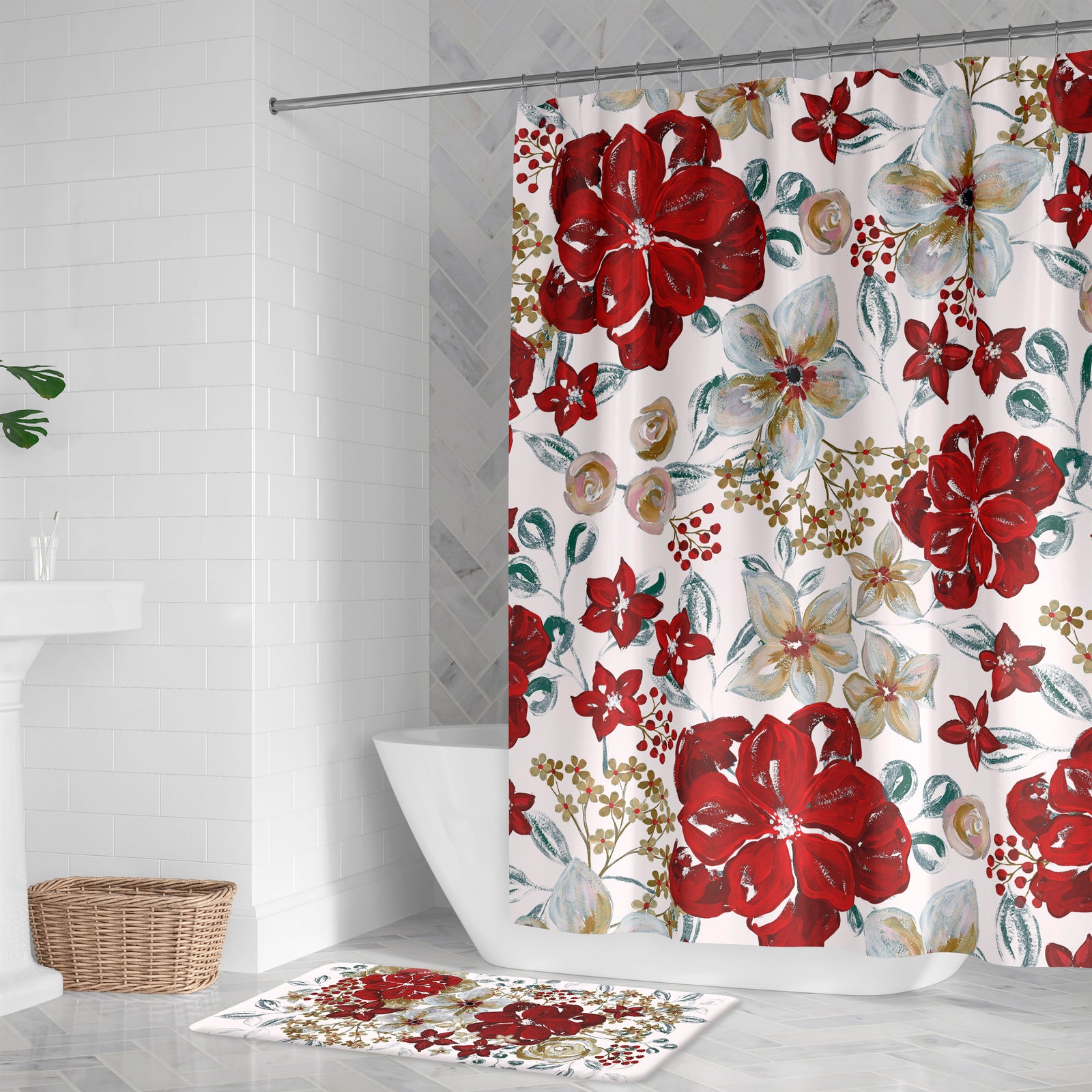 Midwinter Florals Shower Curtain