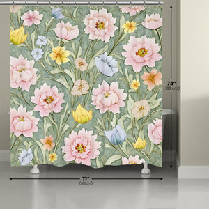 Morning Peonies Shower Curtain