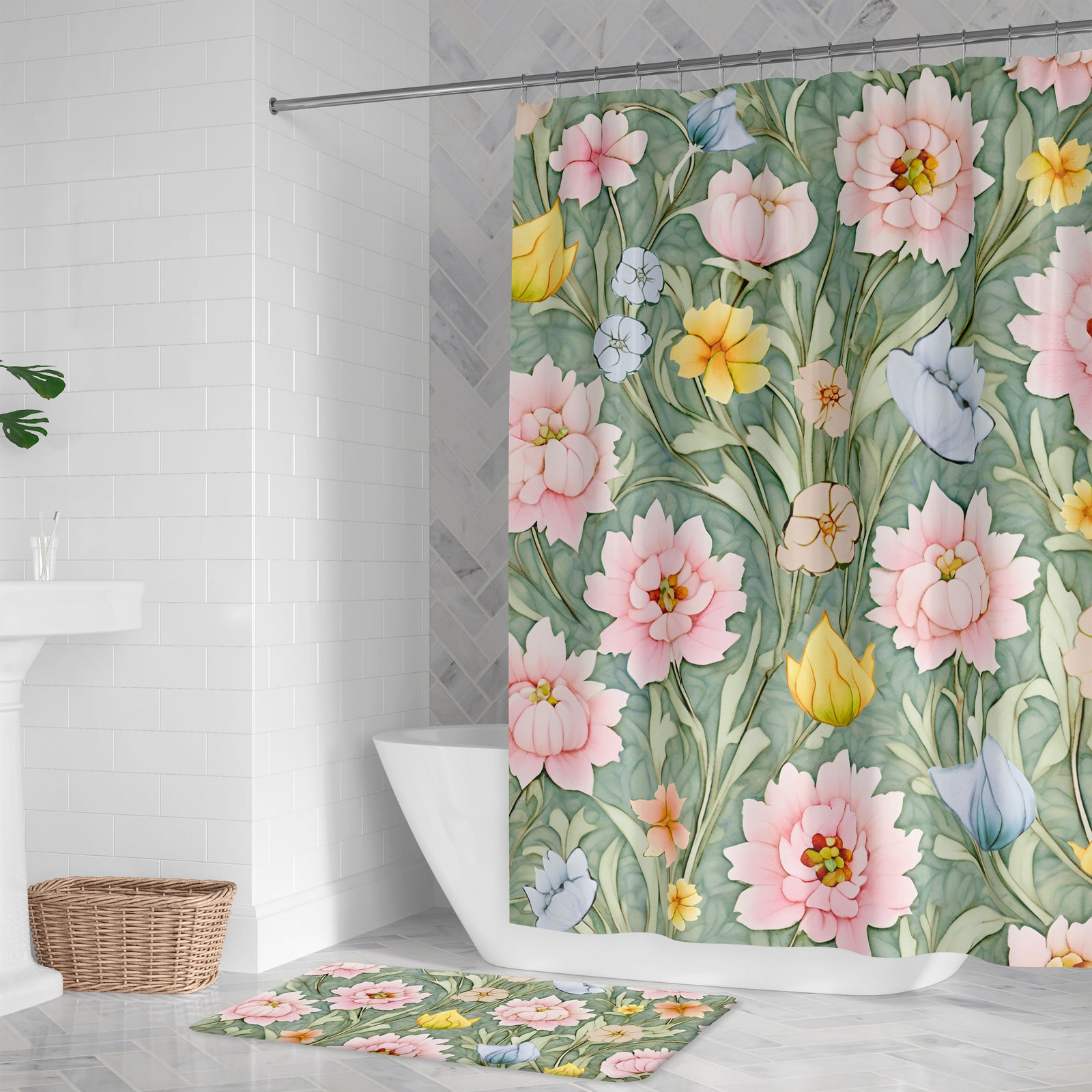 Morning Peonies Shower Curtain