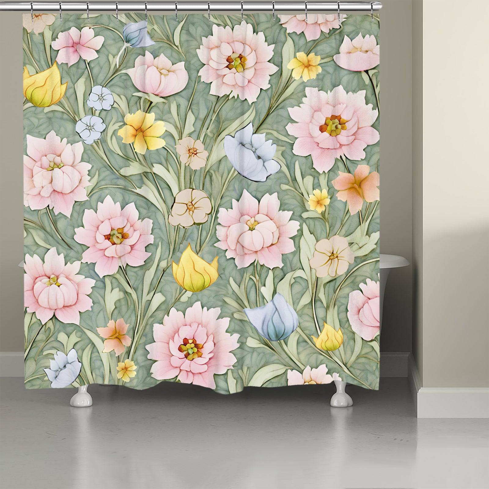 Morning Peonies Shower Curtain