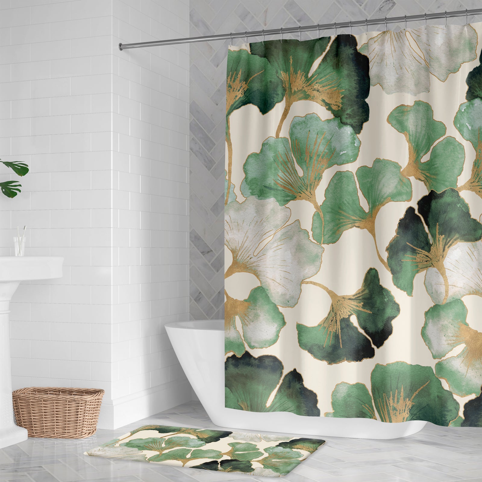 Natural Ginkgo Harmony Shower Curtain