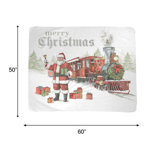 North Pole Express Sherpa Throw Blanket