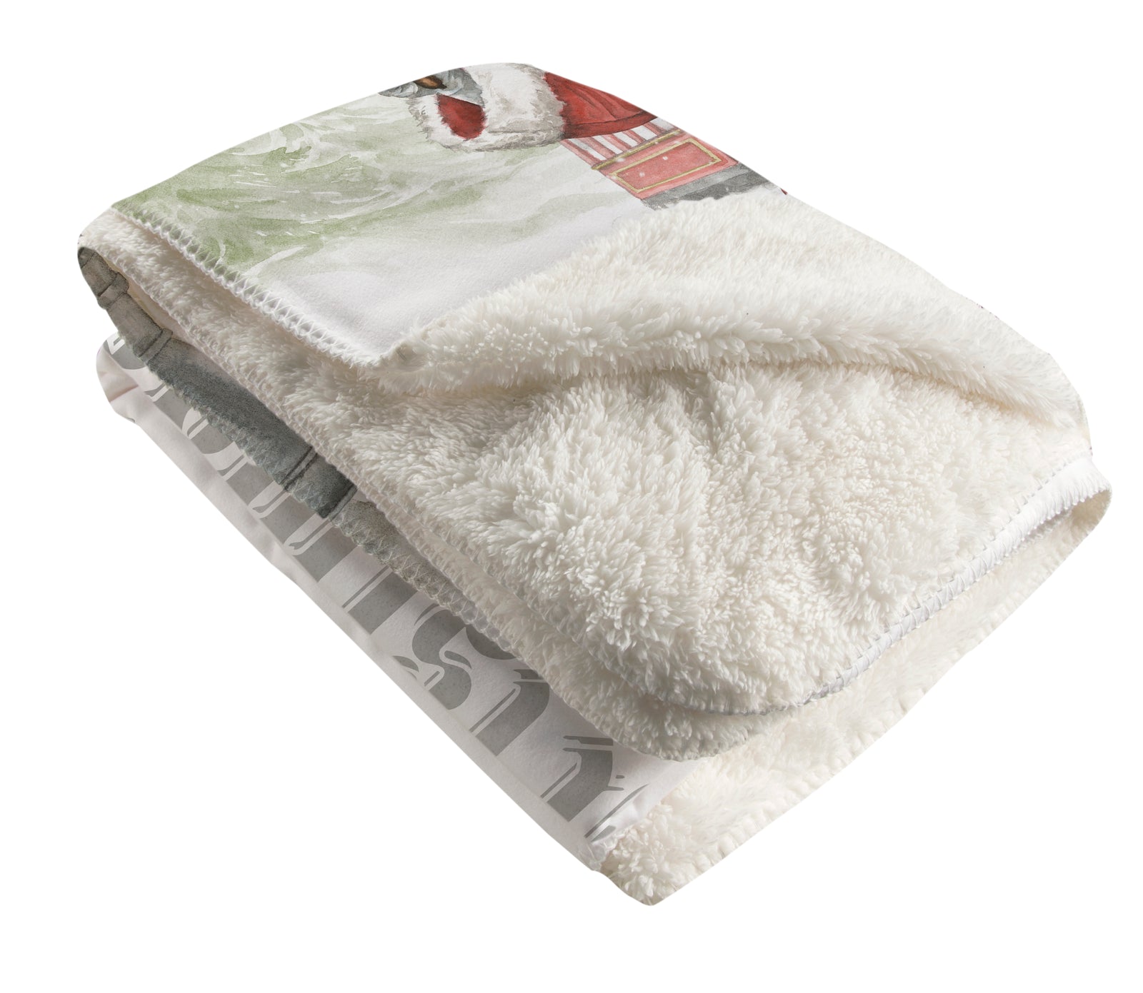 North Pole Express Sherpa Throw Blanket