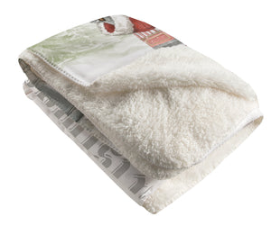 North Pole Express Sherpa Throw Blanket
