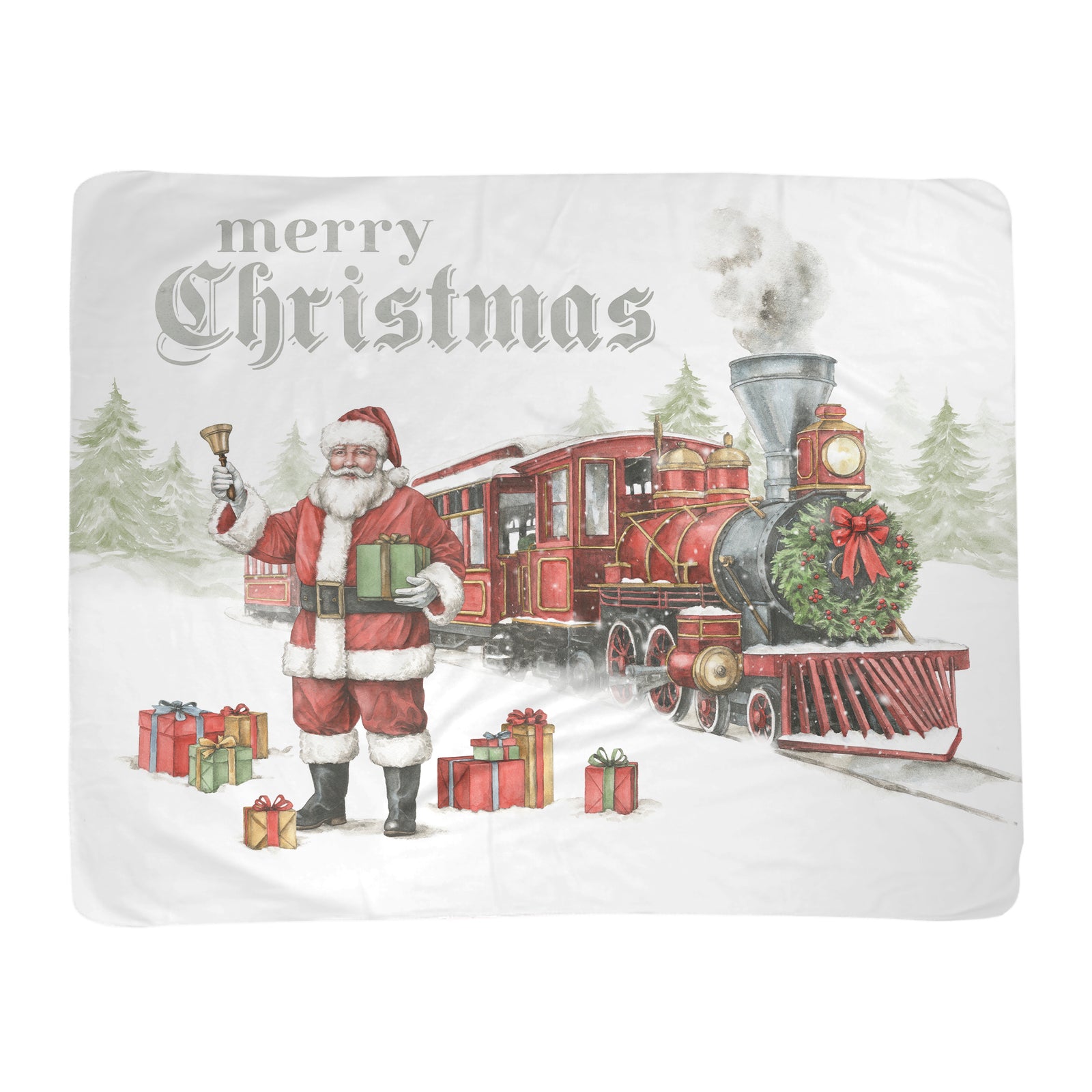 North Pole Express Sherpa Throw Blanket