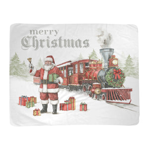 North Pole Express Sherpa Throw Blanket