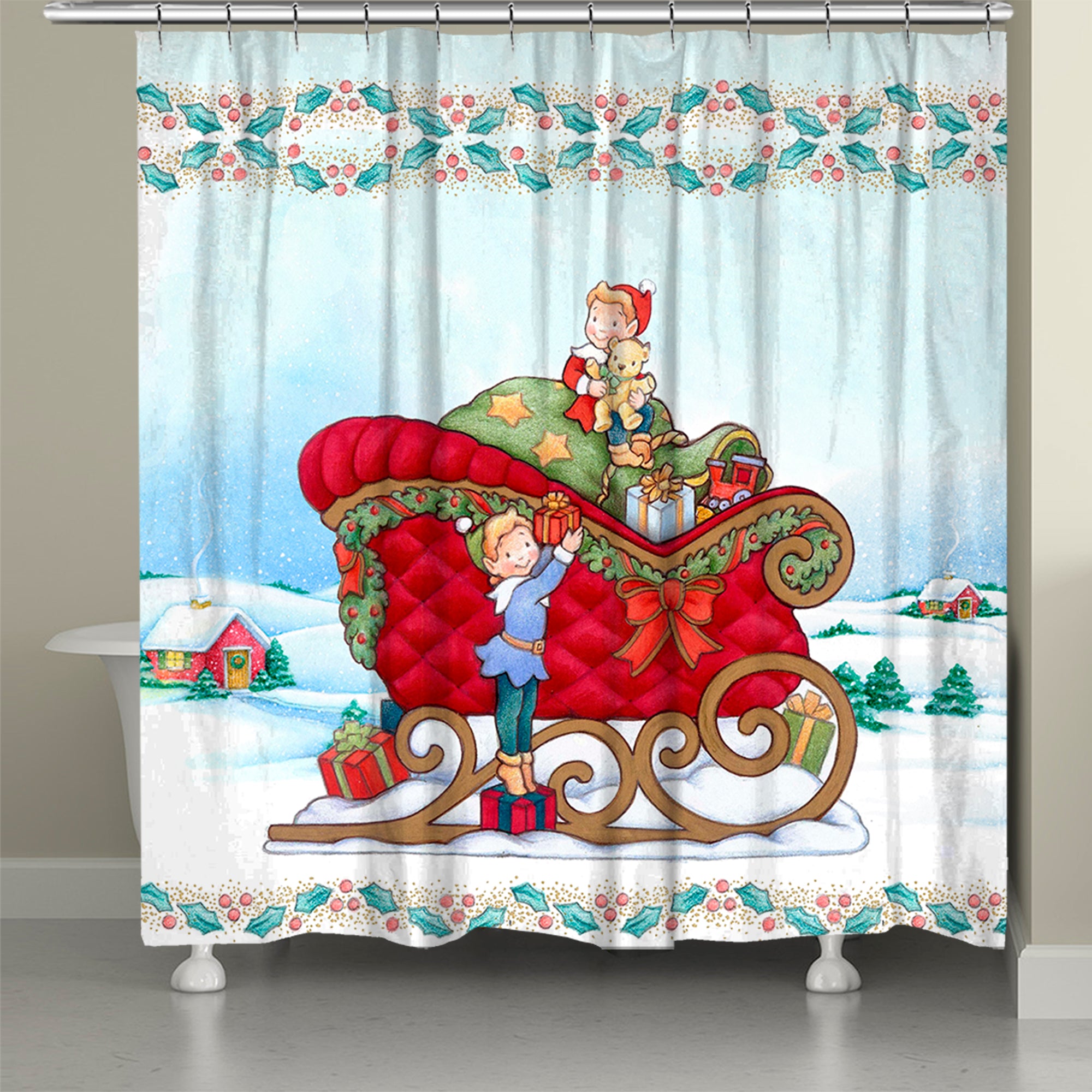 kathy ireland® HOME Once Upon a Christmas Shower Curtain