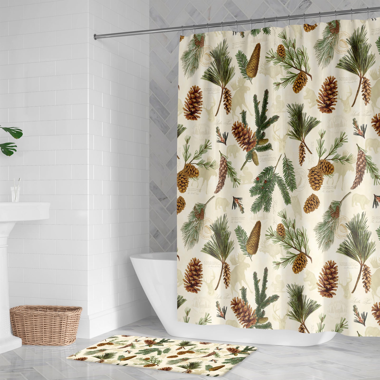 Pinecone Shower Curtain 