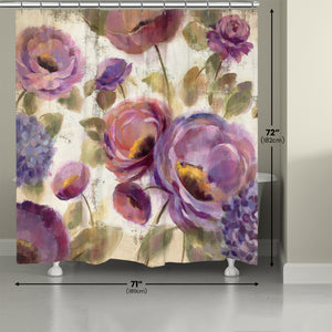 Purple Floral Garden Shower Curtain