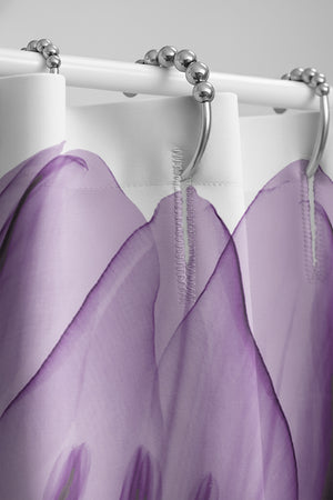Purple X-ray Tulips Shower Curtain