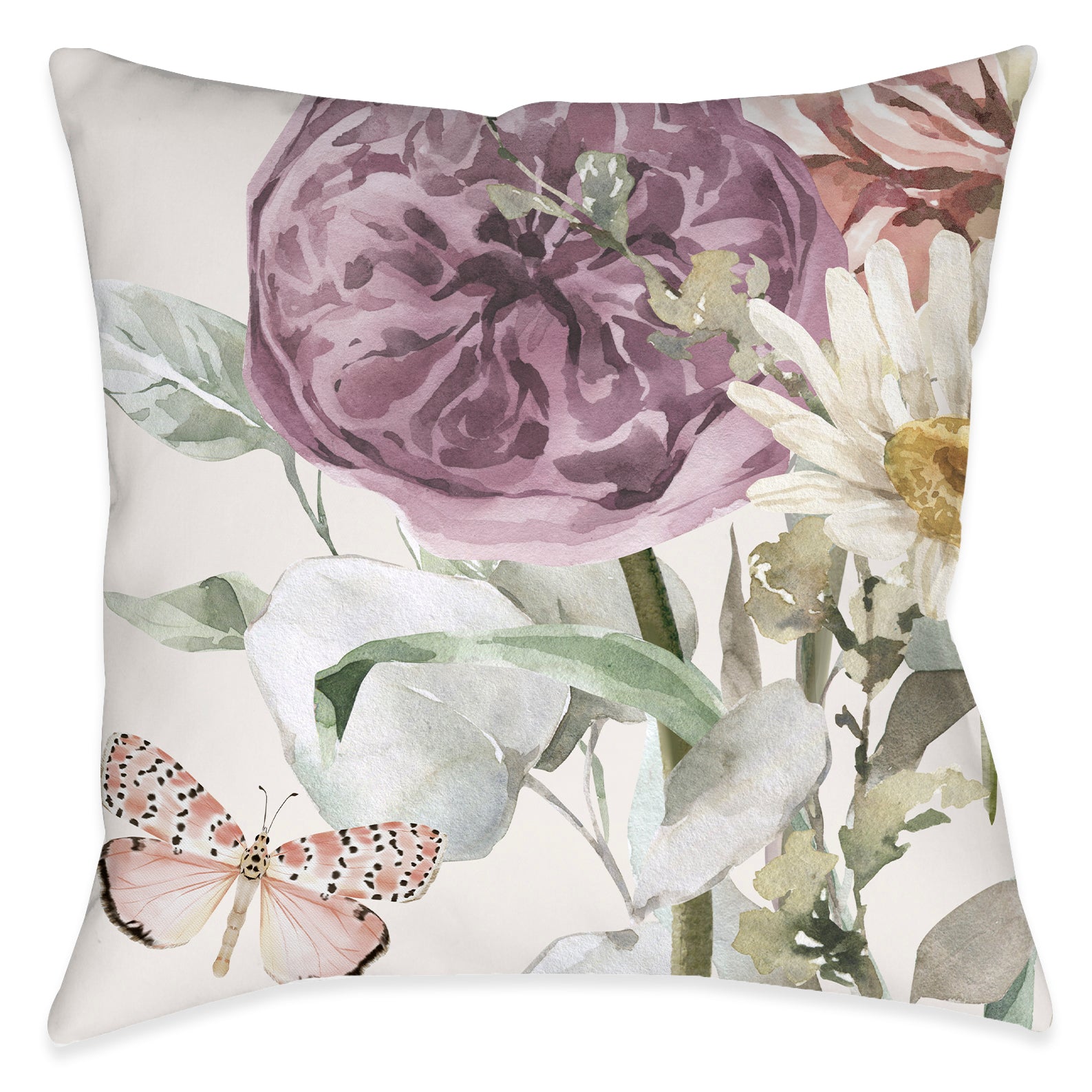 kathy ireland® HOME Purple Wildflower Bloom Outdoor Decorative Pillow