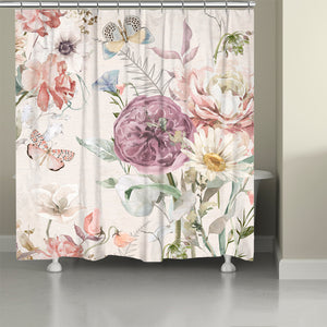 Purple Wildflower Bloom Shower Curtain