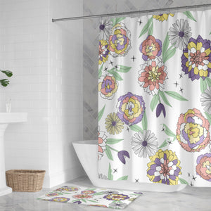 kathy ireland® HOME Retro Floral Bloom Shower Curtain