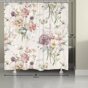 Scattered Wildflowers Shower Curtain