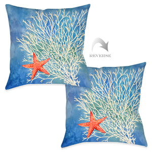 Coral Starfish Splash Indoor Decorative Pillow (Set of 2)