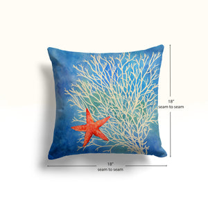 Coral Starfish Splash Indoor Decorative Pillow (Set of 2)