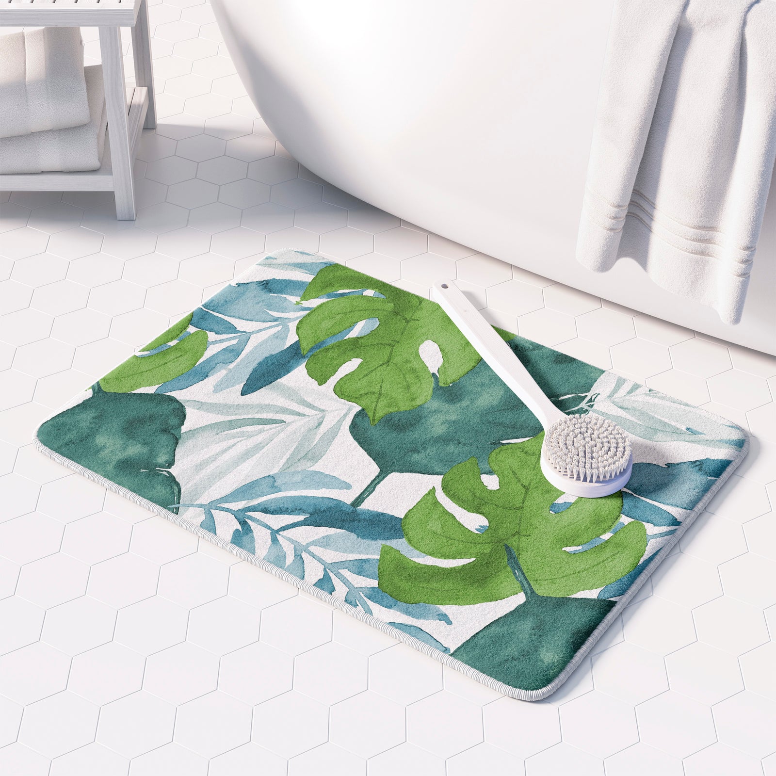 Serene Summer Palm Memory Foam Rug