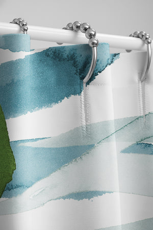 Serene Summer Palm Shower Curtain