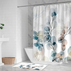 Multi Eucalyptus X-Ray Shower Curtain