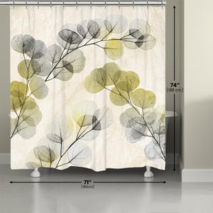 Smoky X-Ray of Eucalyptus Leaves Shower Curtain