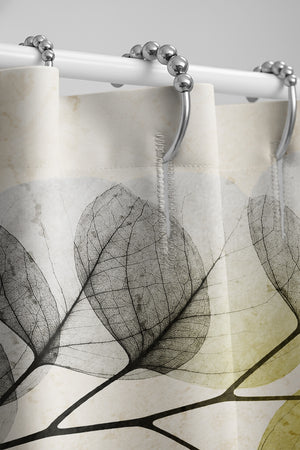 Smoky X-Ray of Eucalyptus Leaves Shower Curtain